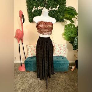 torrid Black Textured Pleated Maxi Skirt